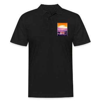 Provence Frankreich Vintage Reiseposter WPA Souvenir - Männer Poloshirt - Schwarz - Vorne - Kai (181cm)