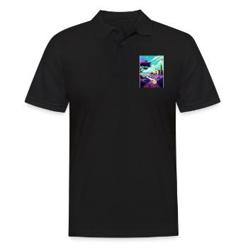 Provence Frankreich Vintage Reiseposter WPA Souvenir - Männer Poloshirt - Schwarz - Vorne - Kai (181cm)