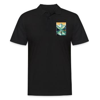 The Fjords Norway Norwegian Mountains Scandinavian - Men's Polo Shirt - black - Front - Kai (181cm)