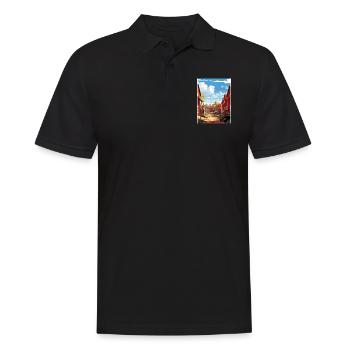 Porvoo Finlande Vintage voyage affiche WPA Souvenir - Polo Homme - noir - Devant - Kai (181cm)