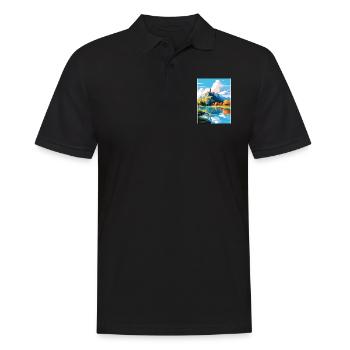 Bled Castle Slowenien Vintage Reiseplakat WPA Art - Männer Poloshirt - Schwarz - Vorne - Kai (181cm)
