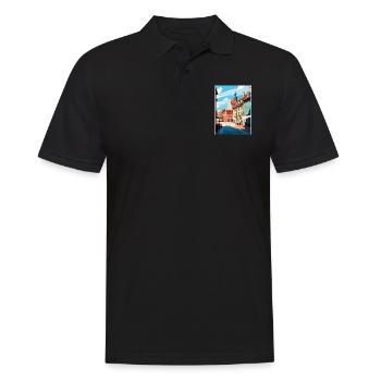 Olsztyn Polen Vintage Reiseposter WPA Souvenir - Männer Poloshirt - Schwarz - Vorne - Kai (181cm)