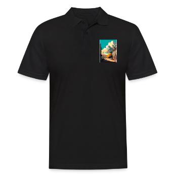lodz Pologne Vintage voyage affiche WPA Souvenir - Polo Homme - noir - Devant - Kai (181cm)