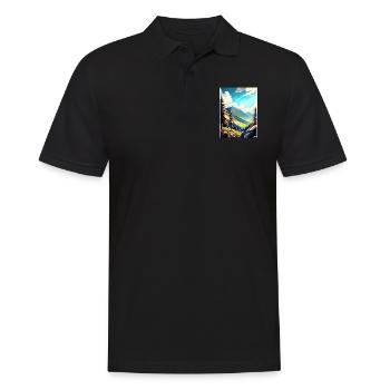 Krkonose République tchèque Affiche de voyage vintage WPA - Polo Homme - noir - Devant - Kai (181cm)