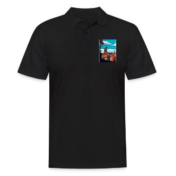 Freiburg Im Breisgau Germany Vintage Travel Poster - Men's Polo Shirt - black - Front - Kai (181cm)