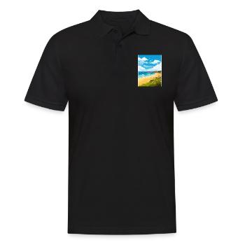 Porthgwidden Beach Cornwall Affiche de voyage Vintage - Polo Homme - noir - Devant - Kai (181cm)