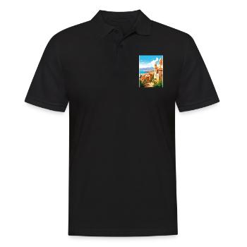 Tarragona Spanien Vintage Reiseposter WPA Souvenir - Männer Poloshirt - Schwarz - Vorne - Kai (181cm)