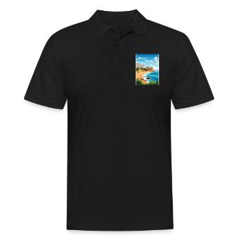 Lagos Portugal Vintage voyage affiche WPA Souvenir - Polo Homme - noir - Devant - Kai (181cm)