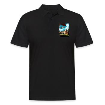 Anglesey Abbey Decoration Vintage Travel Poster - Men's Polo Shirt - black - Front - Kai (181cm)