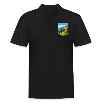 Cinque Terre Italie Décoration Patmos Affiche De Voyage - Polo Homme - noir - Devant - Kai (181cm)