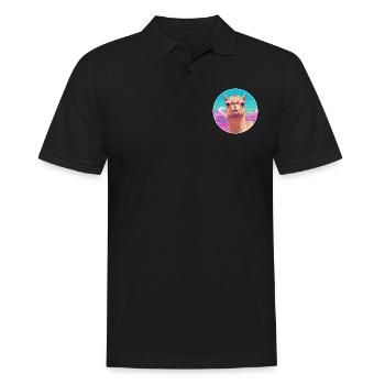 Camel Watercolor Cartoon Kawaii Pet Animal Colorfu - Men's Polo Shirt - black - Front - Kai (181cm)