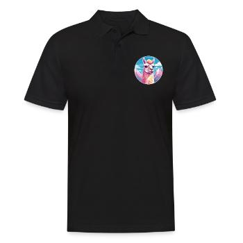 Lama Aquarell Karikatur Kawaii Haustier Tier Farbefu - Männer Poloshirt - Schwarz - Vorne - Kai (181cm)
