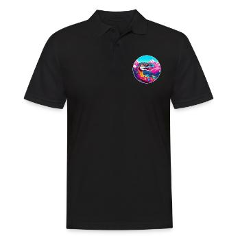 Schlange Aquarell Karikatur Kawaii Haustier Tier Farbefu - Männer Poloshirt - Schwarz - Vorne - Kai (181cm)