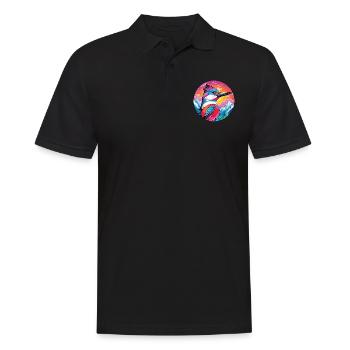 Specht Aquarell Karikatur Kawaii Haustier Tier Co - Männer Poloshirt - Schwarz - Vorne - Kai (181cm)