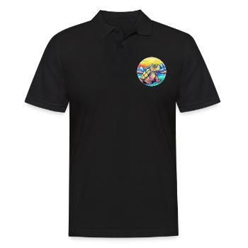 Tortue Aquarelle Dessin Animé Kawaii Animal De Compagnie Colorf - Polo Homme - noir - Devant - Kai (181cm)