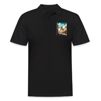 Burnham Market Angleterre Vintage voyage affiche WPA - Polo Homme - noir - Devant - Kai (181cm)