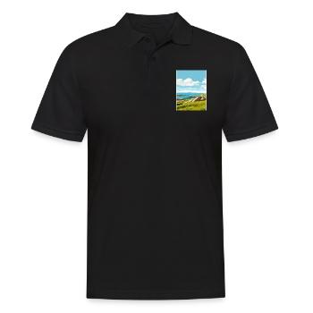 Île de Barra Ecosse Vintage voyage affiche WPA - Polo Homme - noir - Devant - Kai (181cm)