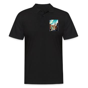 Leeds England Yorkshire Vintage Reiseposter WPA - Männer Poloshirt - Schwarz - Vorne - Kai (181cm)