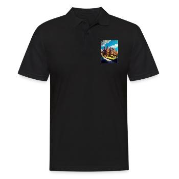 Chartwell Decoration Vintage Travel Poster WPA Art - Men's Polo Shirt - black - Front - Kai (181cm)