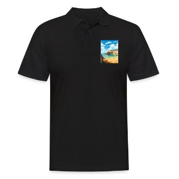 Portscatho Cornwall Vintage voyage affiche Souvenir - Polo Homme - noir - Devant - Kai (181cm)