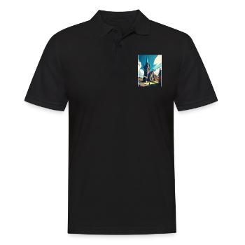 St Andrews Scotland Vintage Travel Poster Souvenir - Men's Polo Shirt - black - Front - Kai (181cm)