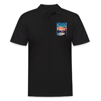 London Eye Vintage Voyage Affiche WPA Souvenir - Polo Homme - noir - Devant - Kai (181cm)
