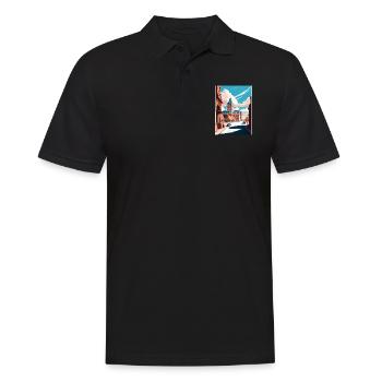 Syracuse New York State Vintage Travel Poster WPA - Men's Polo Shirt - black - Front - Kai (181cm)