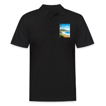 Laguna Beach Kalifornien Vintage Reiseposter WPA - Männer Poloshirt - Schwarz - Vorne - Kai (181cm)