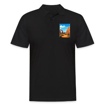 Parc national des Arches Utah Affiche de voyage Vintage - Polo Homme - noir - Devant - Kai (181cm)