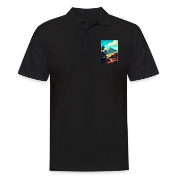 Mont Tamalpais Californie Vintage affiche de voyage - Polo Homme - noir - Devant - Kai (181cm)