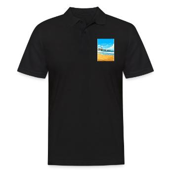 Huntington Beach Californie Vintage affiche de voyage - Polo Homme - noir - Devant - Kai (181cm)