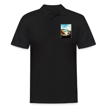 Hudson Valley New York State Vintage Reiseposter - Männer Poloshirt - Schwarz - Vorne - Kai (181cm)