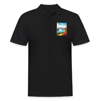 Niagara Falls New York State Vintage-Reiseposter - Männer Poloshirt - Schwarz - Vorne - Kai (181cm)