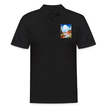 Hot Springs National Park Vintage Travel Poster - Men's Polo Shirt - black - Front - Kai (181cm)