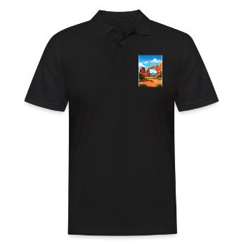 Parc national des Arches Utah Affiche de voyage Vintage - Polo Homme - noir - Devant - Kai (181cm)