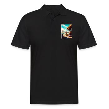 San Luis Obispo California Vintage Travel Poster - Men's Polo Shirt - black - Front - Kai (181cm)