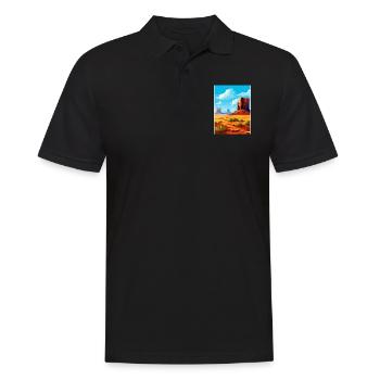 Monument Valley Arizona Wüste Reiseposter - Männer Poloshirt - Schwarz - Vorne - Kai (181cm)