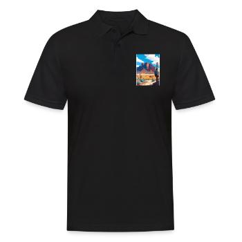 Superstition Mountains Arizona affiche de voyage - Polo Homme - noir - Devant - Kai (181cm)