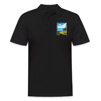Kachemak Bay Alaska Vintage Reiseposter Souvenir - Männer Poloshirt - Schwarz - Vorne - Kai (181cm)