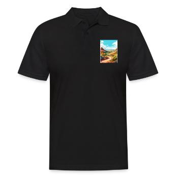 Mount Scott Texas Vintage Reiseposter Souvenir - Männer Poloshirt - Schwarz - Vorne - Kai (181cm)
