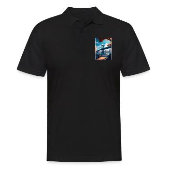 Brooklyn New York Vintage Travel Poster Souvenir - Men's Polo Shirt - black - Front - Kai (181cm)