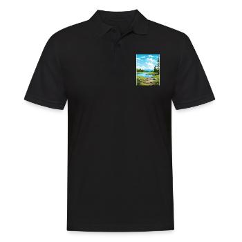 Soldotna Alaska Vintage Reiseposter WPA Souvenir - Männer Poloshirt - Schwarz - Vorne - Kai (181cm)