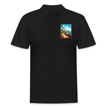 Kailua Kona Hawaii Vintage Travel Poster Souvenir - Men's Polo Shirt - black - Front - Kai (181cm)