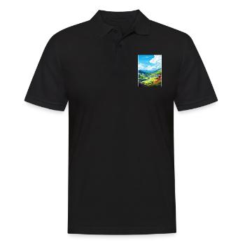 Waimangu Volcanic Valley Nouvelle-Zélande affiche de voyage - Polo Homme - noir - Devant - Kai (181cm)
