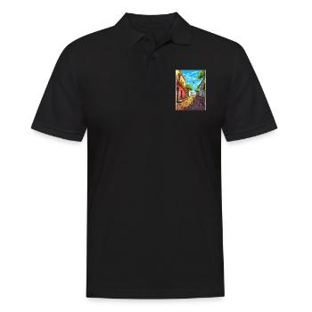 Colonia Del Sacramento Vintage Travel Poster WPA - Men's Polo Shirt - black - Front - Kai (181cm)