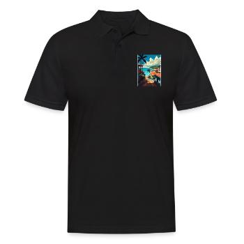 Puerto Plata Caraïbes Vintage voyage affiche WPA - Polo Homme - noir - Devant - Kai (181cm)