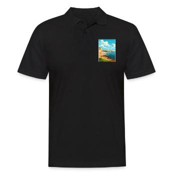 Valdes Halbinsel Argentinien Vintage Reiseposter - Männer Poloshirt - Schwarz - Vorne - Kai (181cm)
