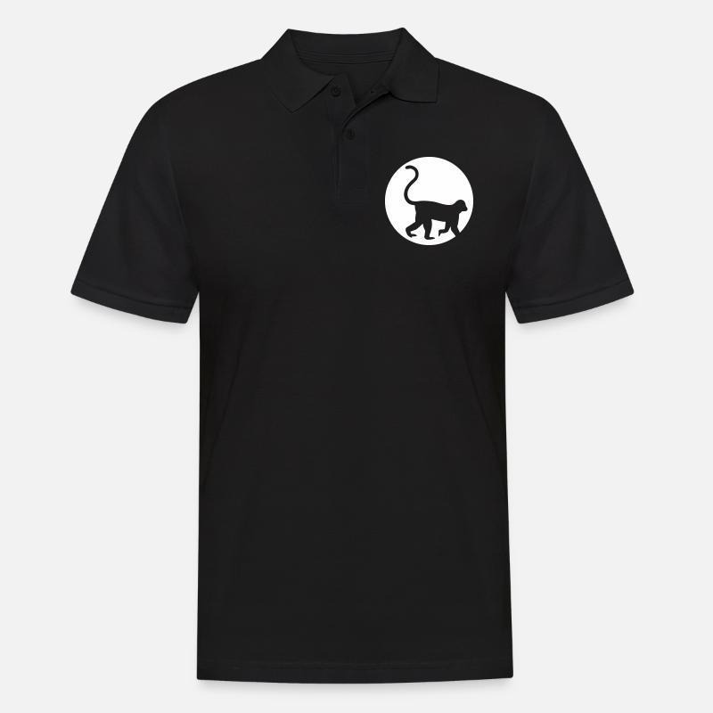 Affe - Männer Poloshirt - Schwarz