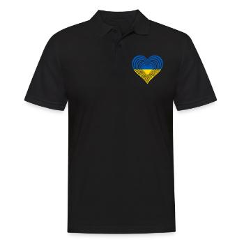 Ukraine - Männer Poloshirt - Schwarz - Vorne - Kai (181cm)