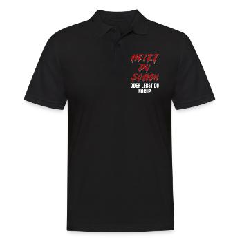 Heizt du schon oder lebst du noch? Halloween sarka - Männer Poloshirt - Schwarz - Vorne - Kai (181cm)